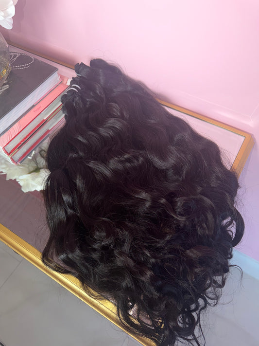 Back to School raw Indian wavy and curly single bundles ￼